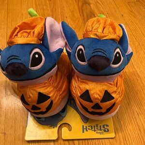 Disney Stitch Halloween Pumpkin Plush slippers